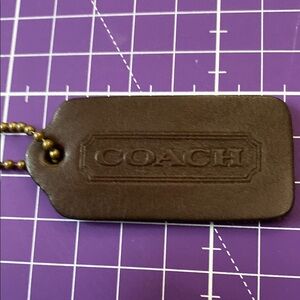 Coach Vintage Brown Leather Hang Tag.